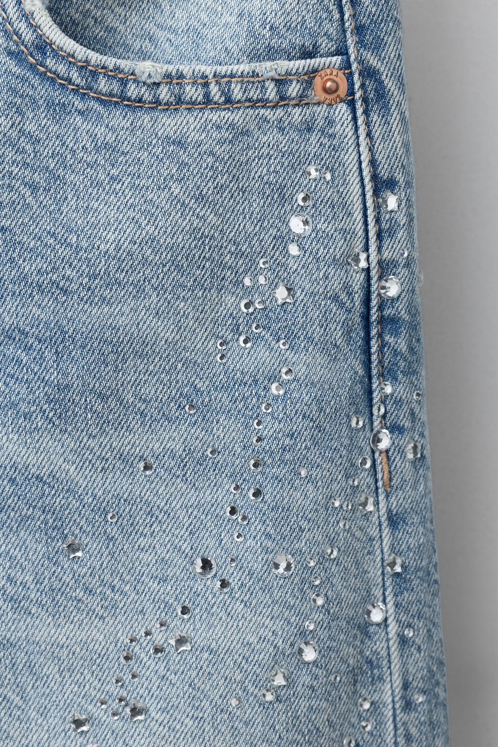 ДЖИНСЫ WIDE LEG СО СТРАЗАМИ