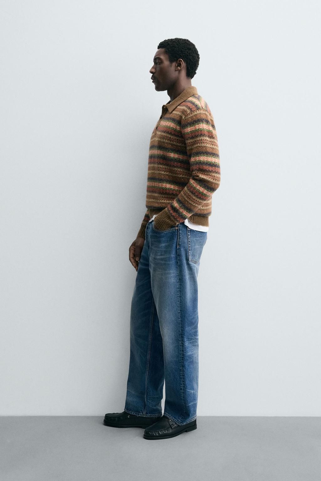 ТРИКОТАЖНОЕ ПОЛО ЖАККАРДОВОЕ ГЕОМЕТРИЧЕСКОЕ