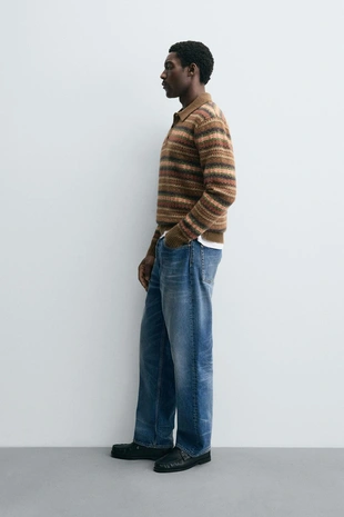 Трикотажное поло жаккардовое геометрическое- Заказать в России