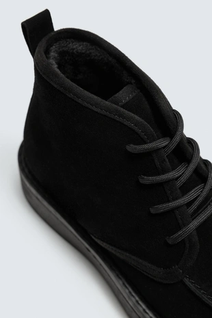 Black | 2043/620/800 - Zara Ботинки из замши со шнуровкой