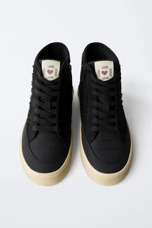 Высокие кеды со стразами- Заказать в России