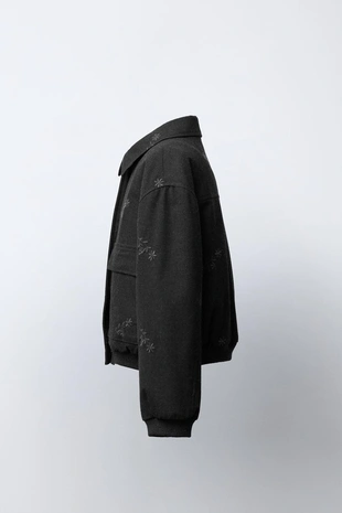 Бомбер с вышивкой «цветы»- Заказать в России