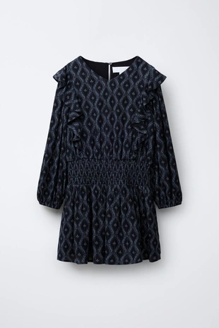 Blue | 6875/679/400 - Zara Платье с принтом икат