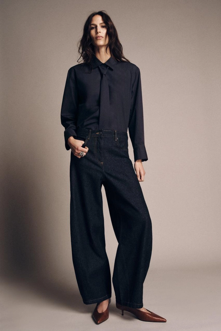 ДЖИНСЫ коллекция Zara «ZW» ANKLE баллон СО СРЕДНЕЙ ПОСАДКОЙ