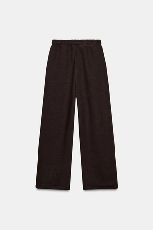 Базовые прямые брюки из футера с регулируемыми манжетами- Заказать в России