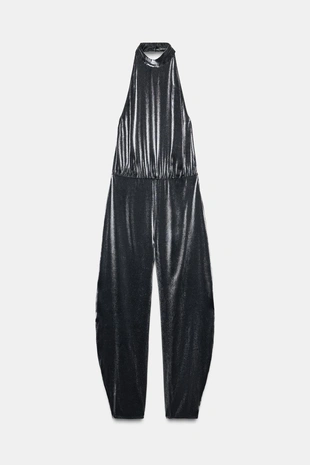 Black | 6929/481/800 - Zara Комбинезон халтер с объемными брюками