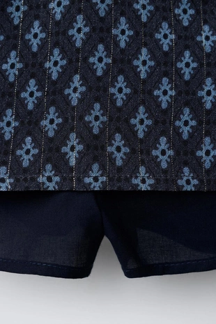 Юбка-шорты с цветочным принтом и блеском- Заказать в России