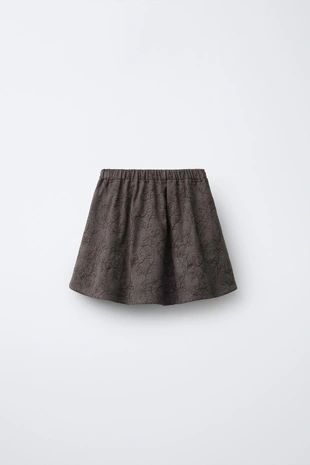 Brown / Taupe | 6901/696/737 - Zara Юбка-шорты с мягкой вышивкой в виде цветов