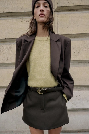 Юбка-шорты с ремнем- Заказать в России