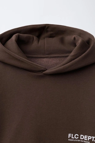 Chocolate | 0088/801/717 - Zara Базовое худи с капюшоном