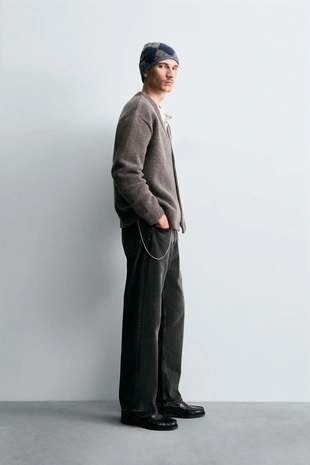 Кардиган из рельефного трикотажа- Заказать в России