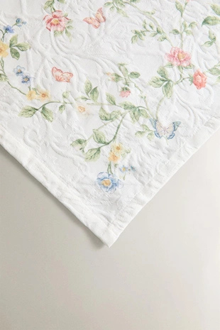 Greenish | 7204/023/514 - Zara Салфетка с флористическим дизайном из жаккарда