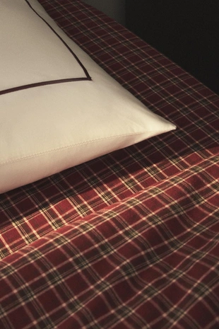 Красное рождественское клетчатое фланелевое наглазное полотенце- Заказать в России