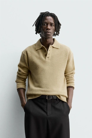 Купить Zara Поло из 100% шерсти