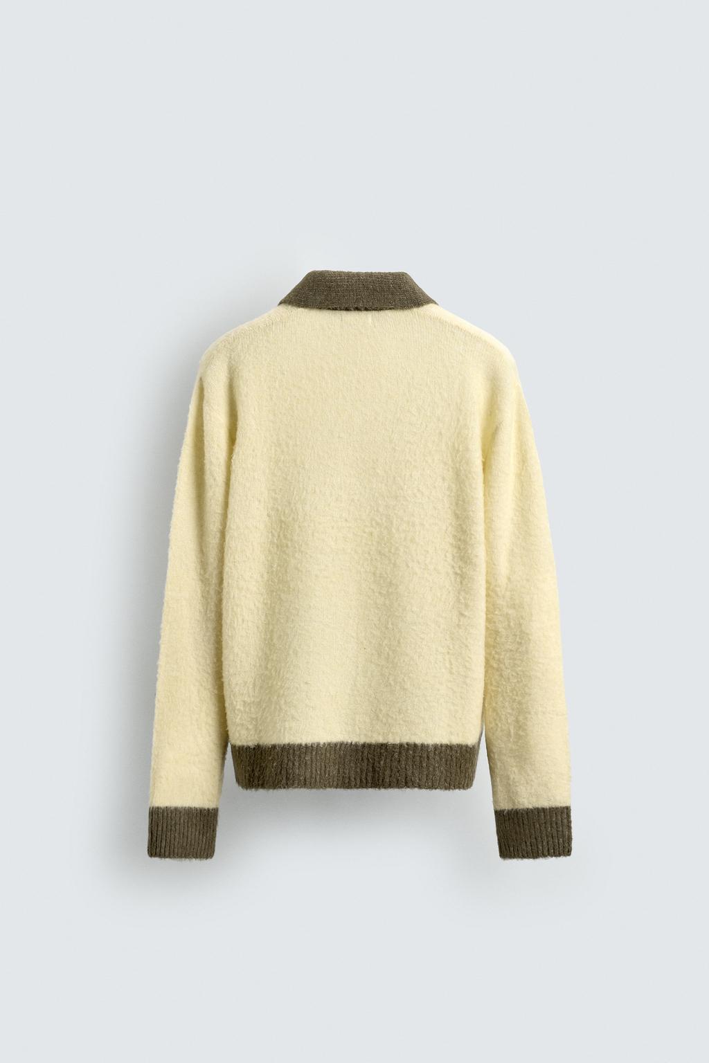 ПОЛО ИЗ ТРИКОТАЖА С КОНТРАСТНЫМИ ЭЛЕМЕНТАМИ И ШЕРСТЬЮ