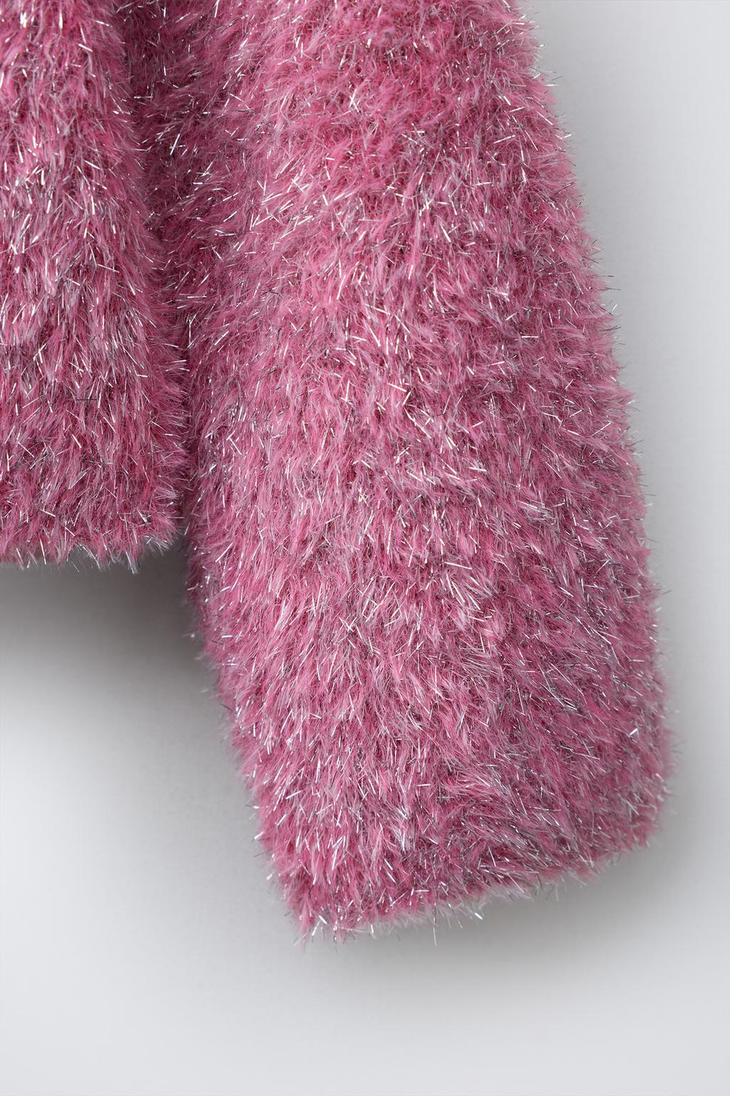 СВИТЕР ИЗ ВОРСИСТОГО ТРИКОТАЖА С БЛЕСТКАМИ