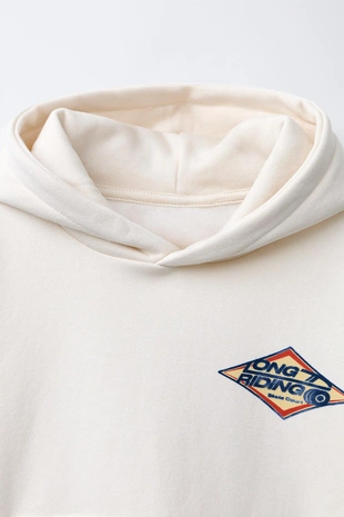 Ecru | 0039/750/712 - Zara Толстовка с рельефной надписью
