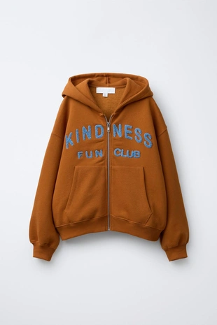 Купить Zara Худи с надписью из махровой ткани