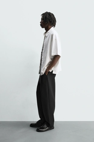 Рубашка с вышивкой из хлопка и льна- Заказать в России