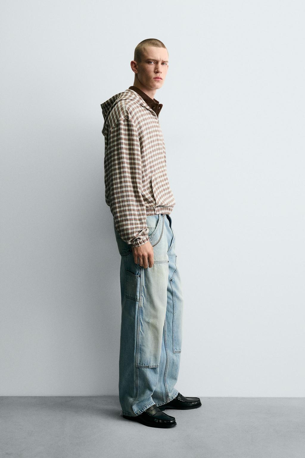 КУРТКА-РУБАШКА В КЛЕТКУ С КАПЮШОНОМ