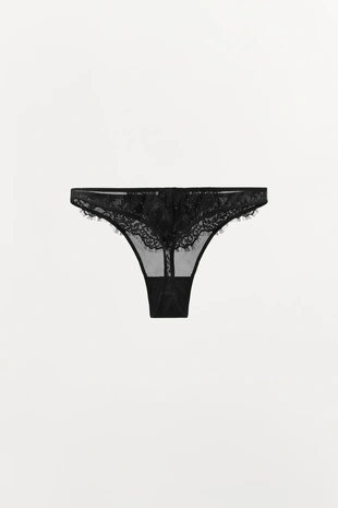 Трусы танга из сетчатой ткани с кружевом- Заказать в России