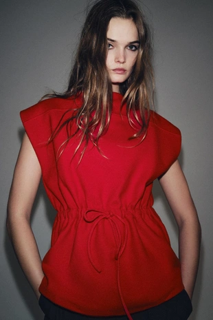 Купить Zara Мягкий жилет на шнуровке