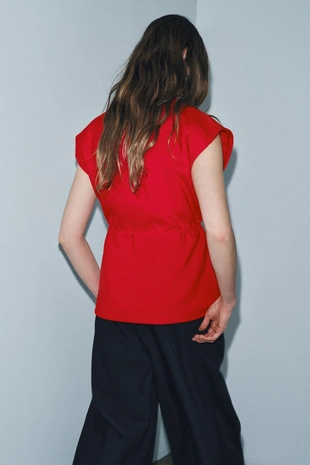 Red | 0264/612/600 - Zara Мягкий жилет на шнуровке