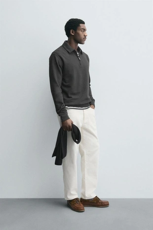 Поло структурное на молнии