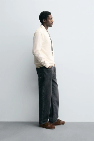 Поло структурное на молнии