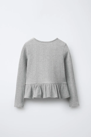 Купить Zara Футболка в рубчик SOFT TOUCH с бантами