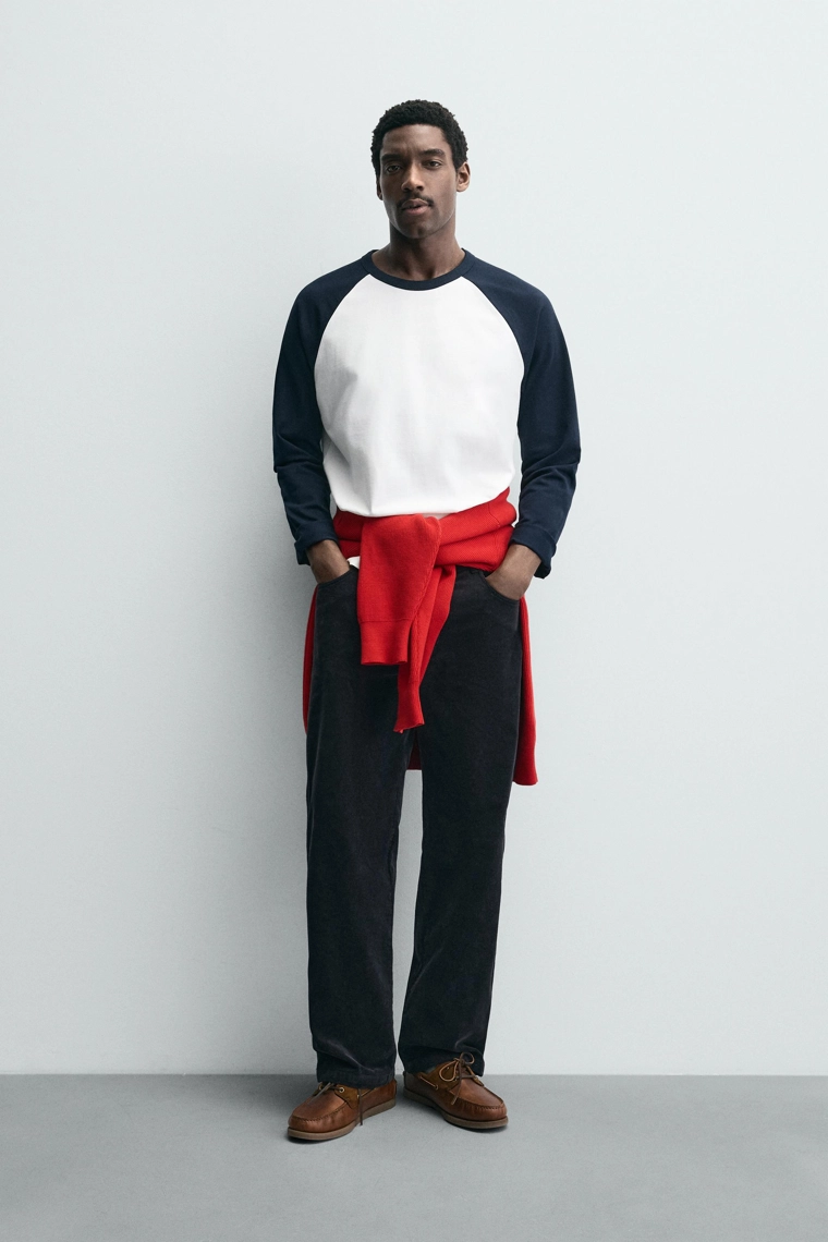 Футболка с регланом в цветных блоках