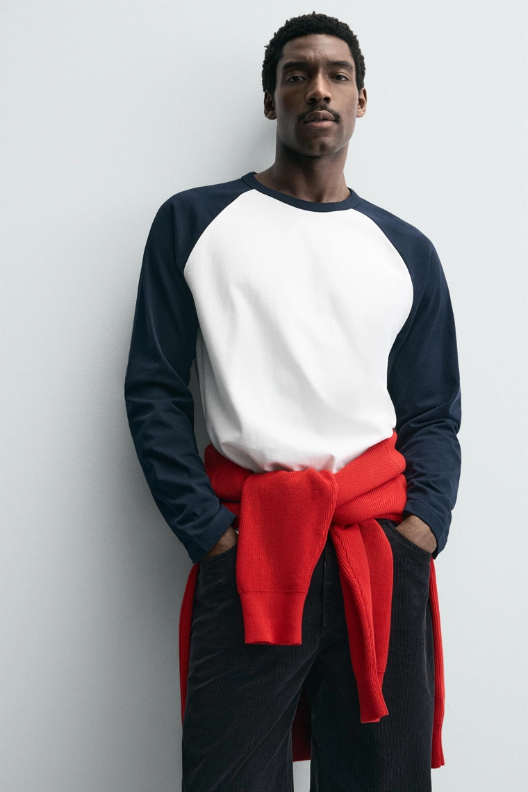 Футболка с регланом в цветных блоках