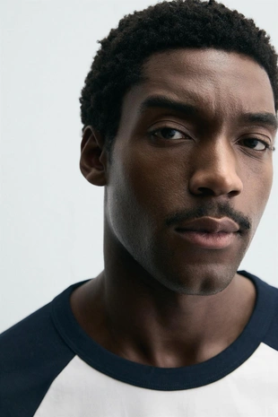 Футболка колор-блок с рукавами реглан- Заказать в России