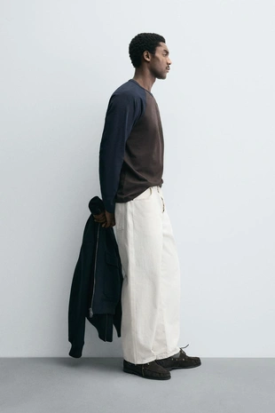 Футболка колор-блок с рукавами реглан