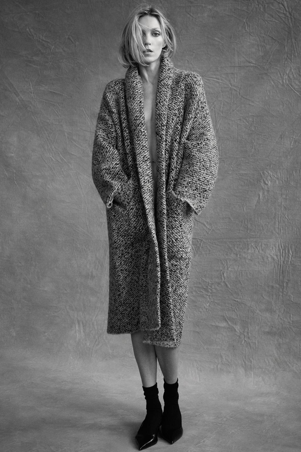 ТРИКОТАЖНОЕ ПАЛЬТО С ШАЛЕВЫМ ВОРОТНИКОМ