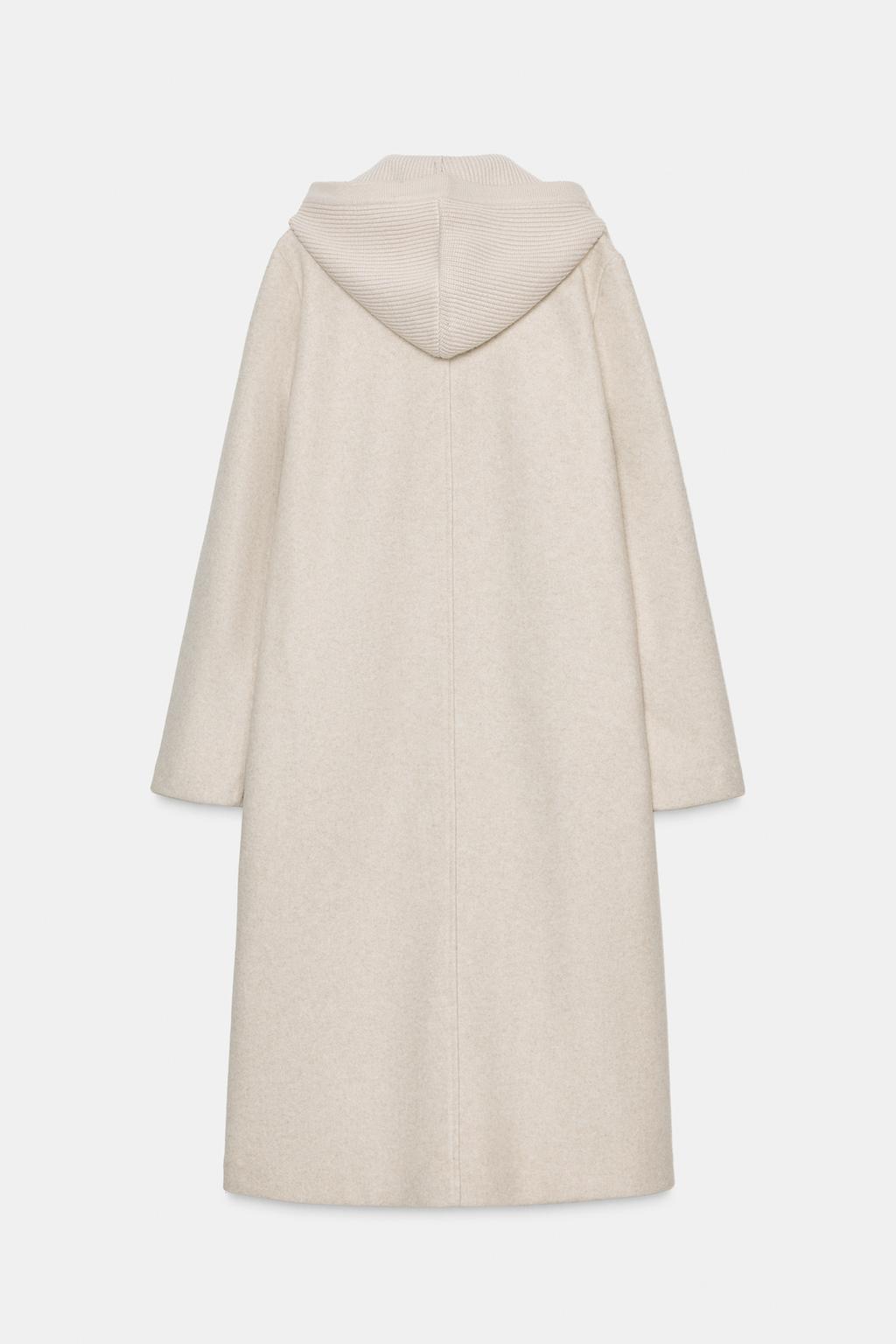 ПАЛЬТО ИЗ МЯГКОЙ ТКАНИ С КАПЮШОНОМ