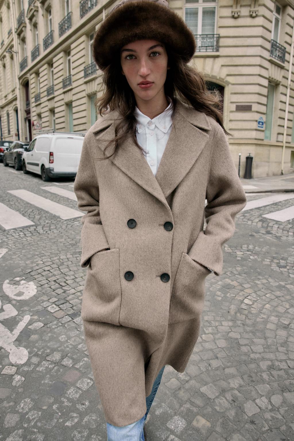 ДЛИННОЕ ДВУБОРТНОЕ ПАЛЬТО С ШЕРСТЬЮ