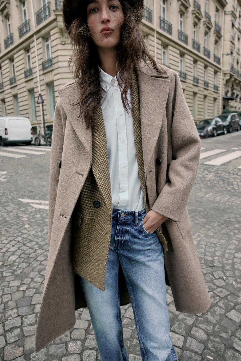 ДЛИННОЕ ДВУБОРТНОЕ ПАЛЬТО С ШЕРСТЬЮ