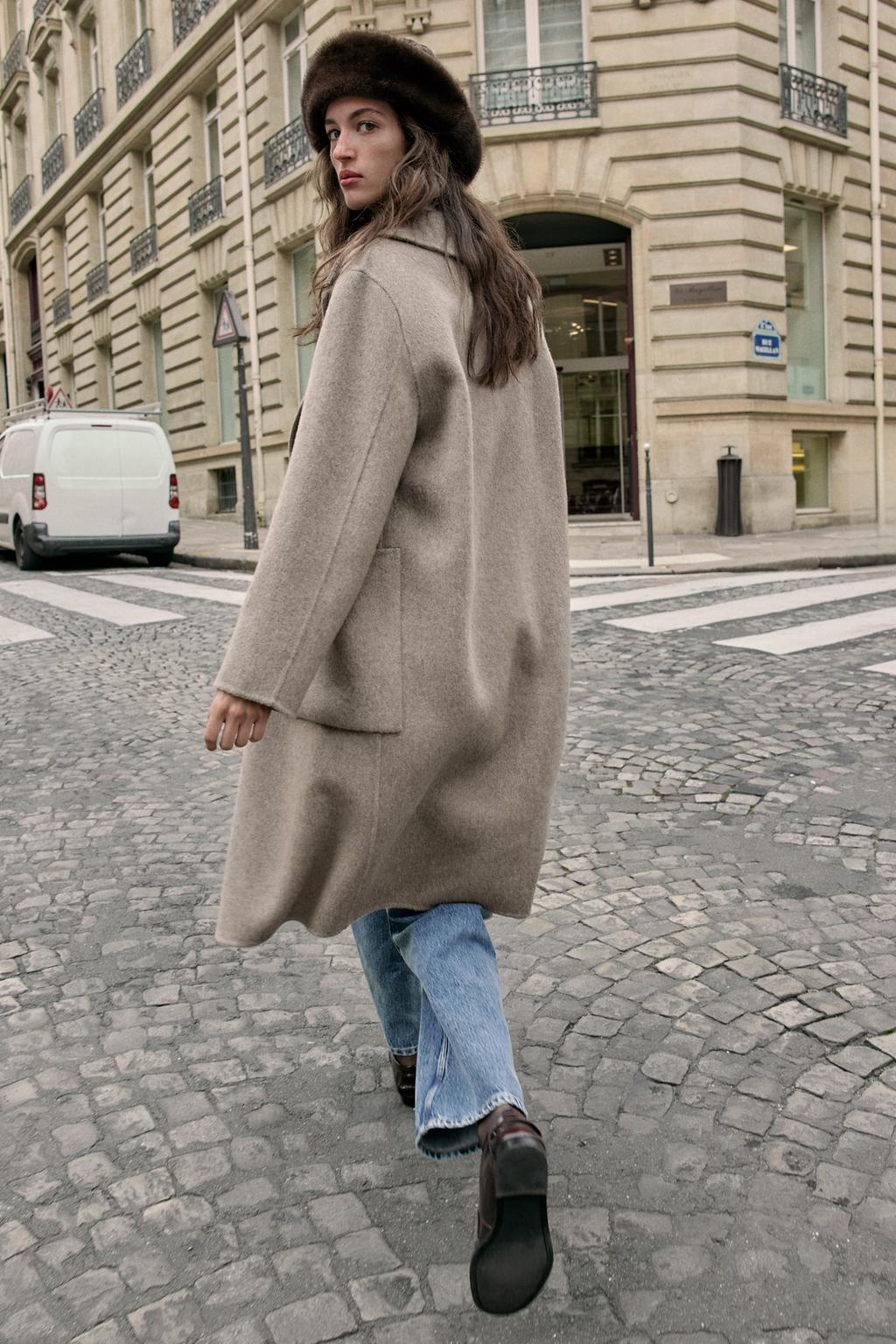 ДЛИННОЕ ДВУБОРТНОЕ ПАЛЬТО С ШЕРСТЬЮ