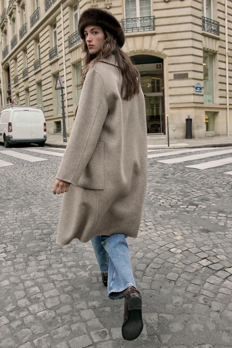 Пальто из шерстяной смеси с двубортной застежкой