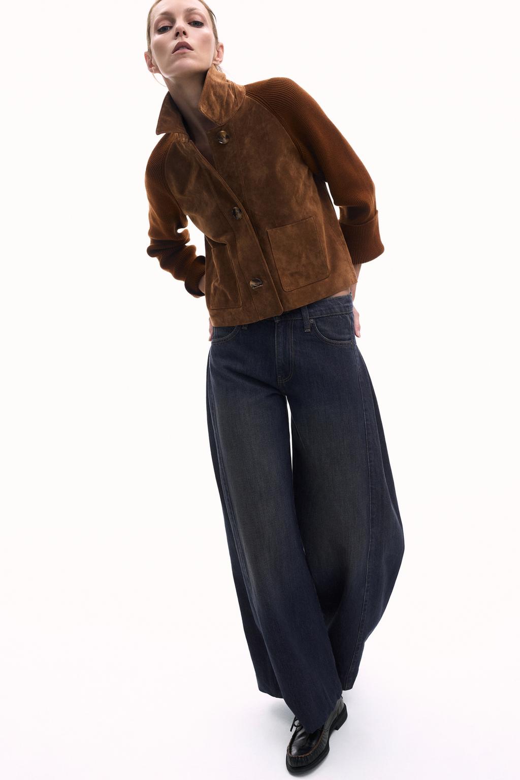 ДЖИНСЫ ZW COLLECTION WIDE LEG СО СРЕДНЕЙ ПОСАДКОЙ И БОКОВЫМИ СКЛАДКАМИ