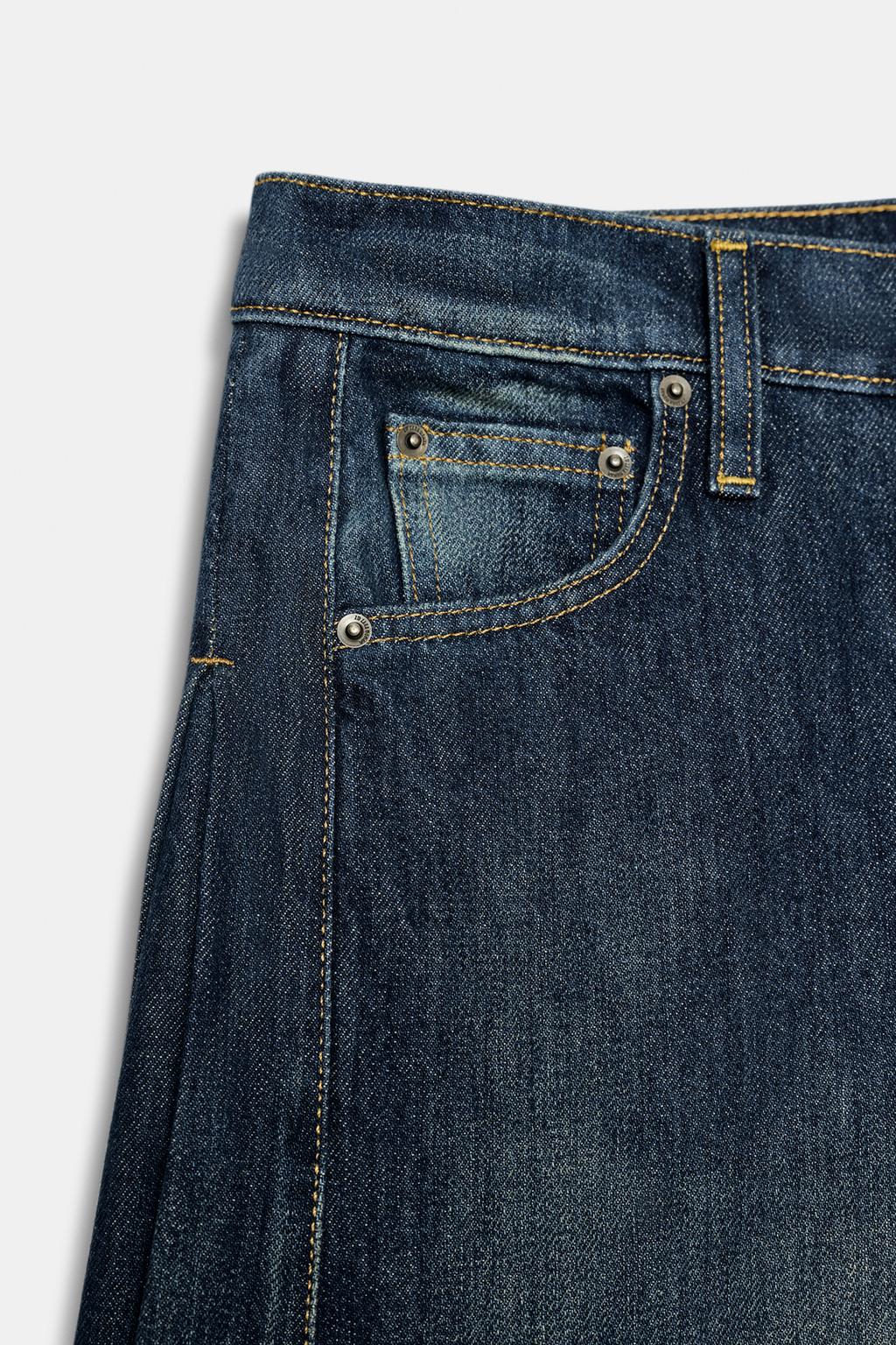 ДЖИНСЫ ZW COLLECTION WIDE LEG СО СРЕДНЕЙ ПОСАДКОЙ И БОКОВЫМИ СКЛАДКАМИ