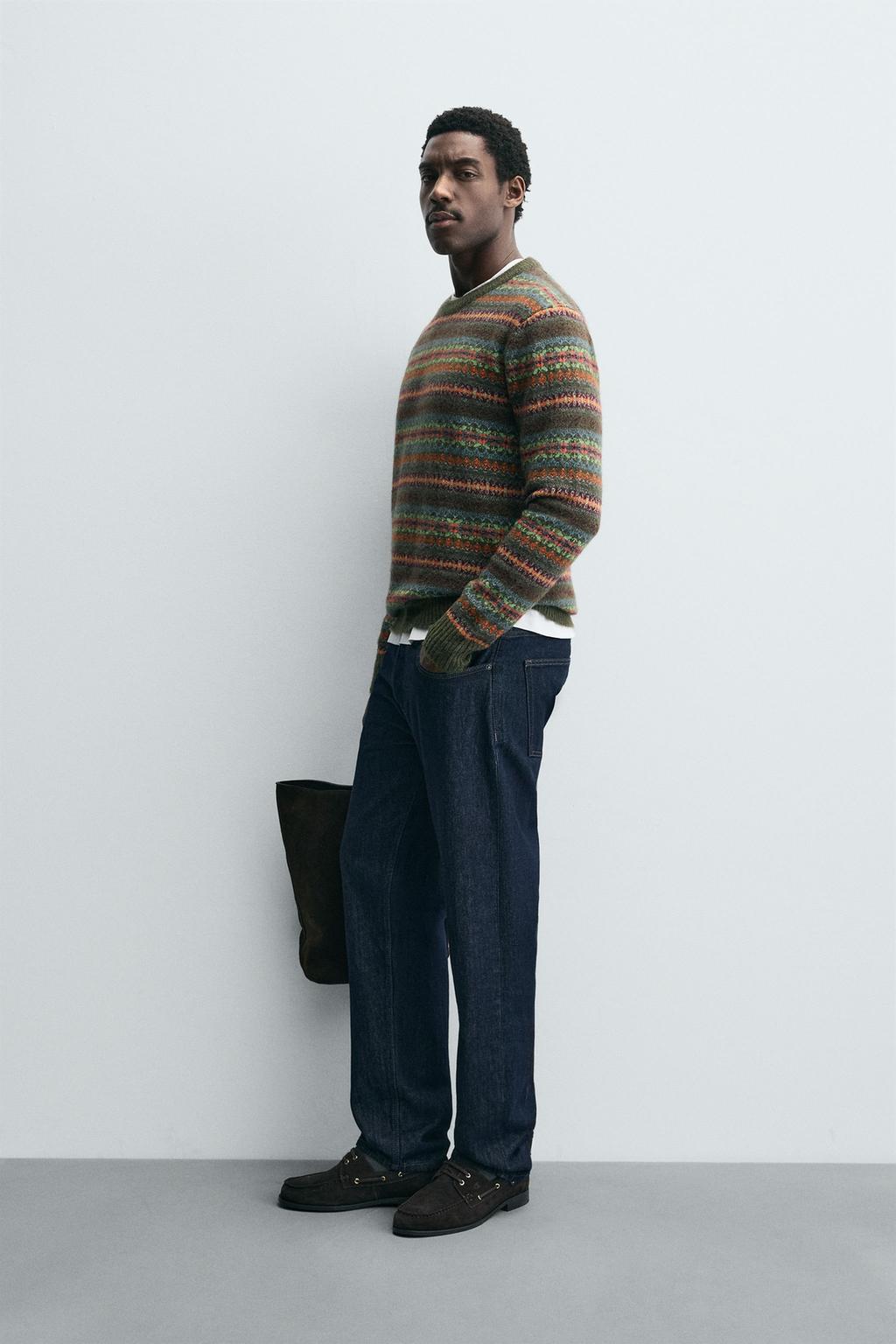 ЖАККАРДОВЫЙ СВИТЕР С ГЕОМЕТРИЧЕСКИМ УЗОРОМ