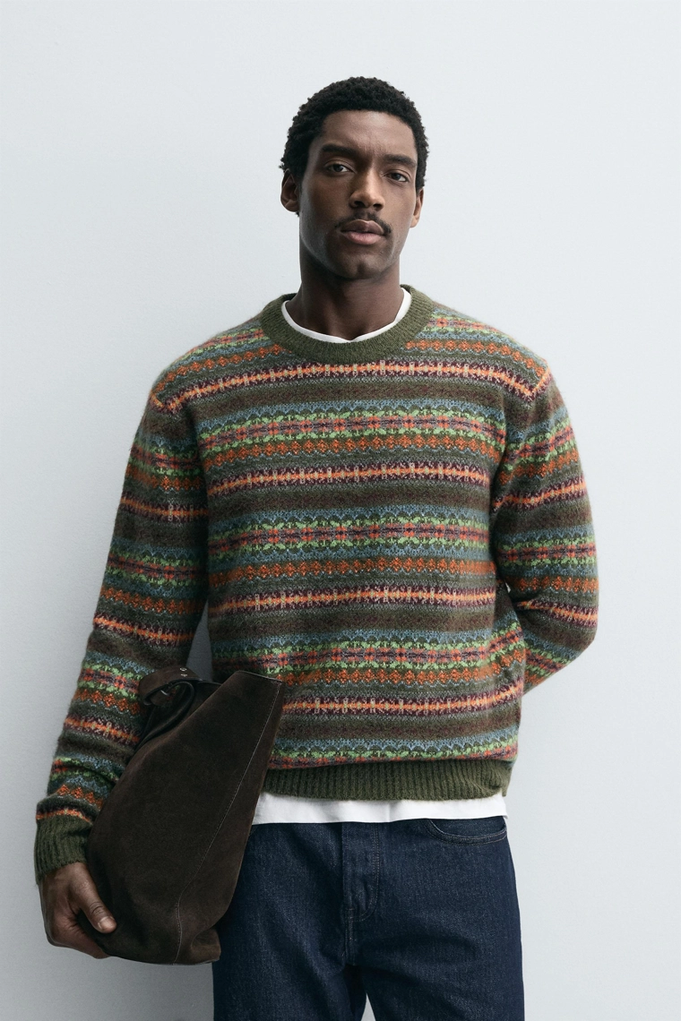 Пуловер с жаккардовым узором фэирсле