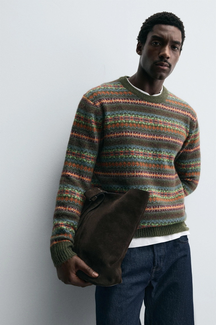 Пуловер с жаккардовым узором фэирсле