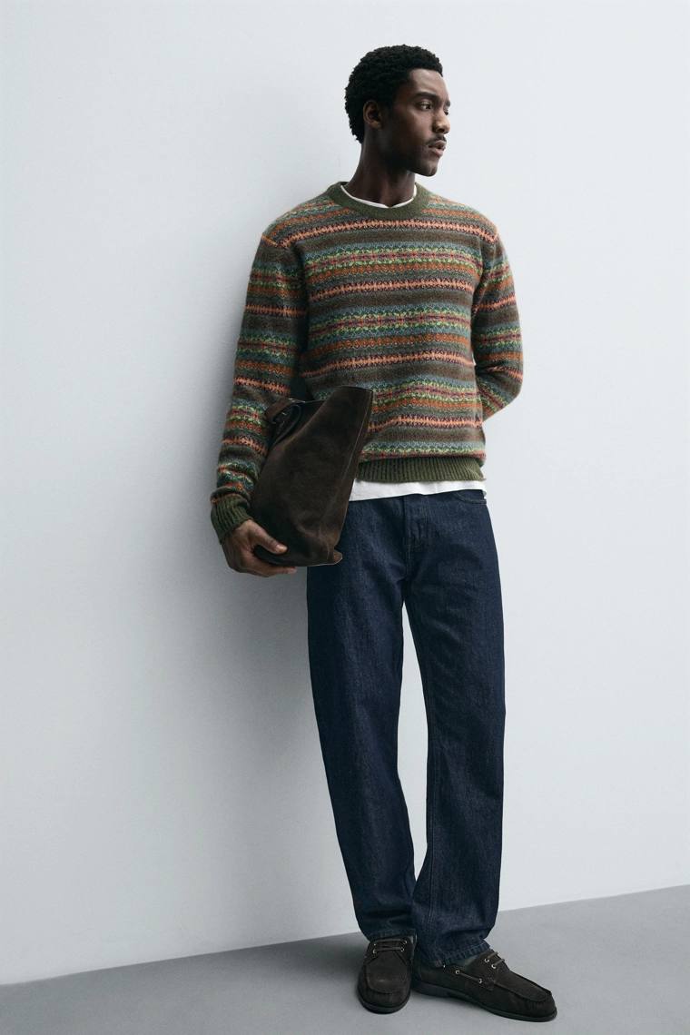 Пуловер с жаккардовым узором фэирсле