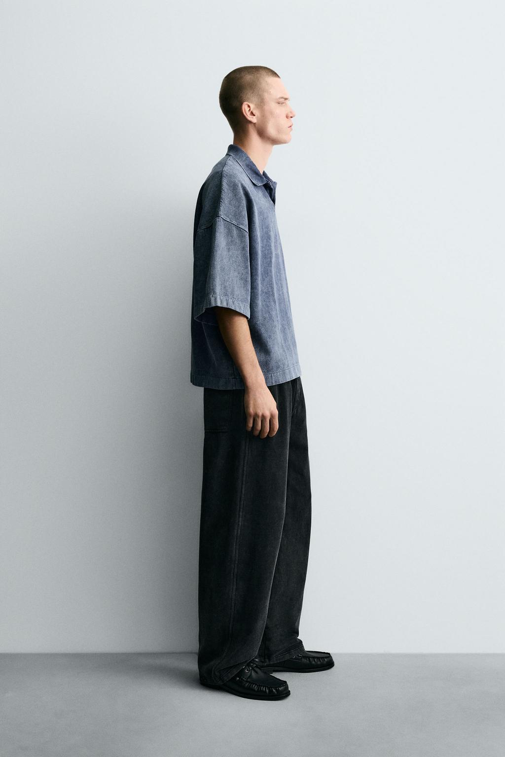 ПОЛО СТРУКТУРНОЕ, С ЭФФЕКТОМ ПОТЕРТОСТИ