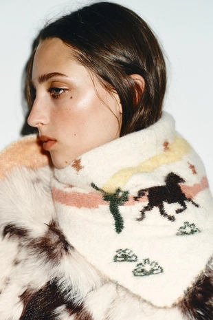 Трикотажная бандана с принтом- Заказать в России