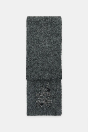 Шарф с вышивкой и бусинами- Заказать в России