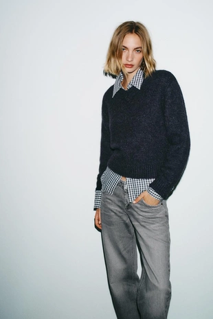 Джинсы TRF WIDE-LEG с низкой посадкой- Заказать в России